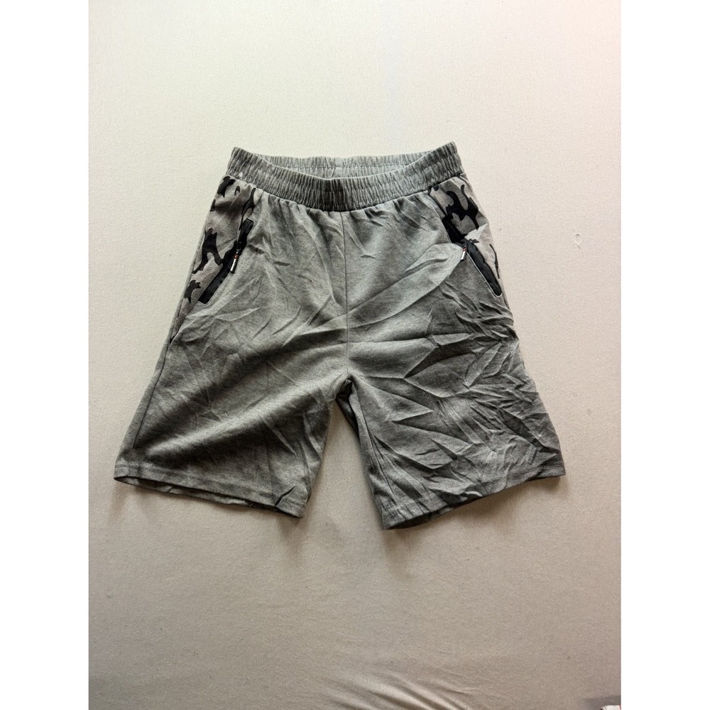 C-MODE Athletic Shorts Men S/M Gray Good Camo Zip Pockets M51006